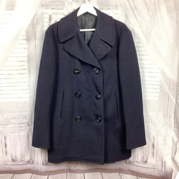 Vintage WWll United States Navy Wool Overcoat Peacoat 38